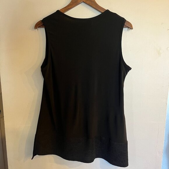 JOSEPH RIBKOFF Women's Black & White Patterned 2 Pc Long Sleeve Tank Top Set - Picture 3 of 11